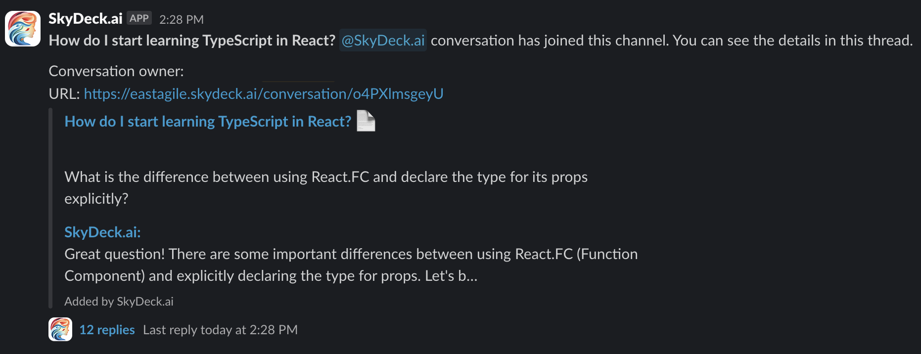 sync to slack